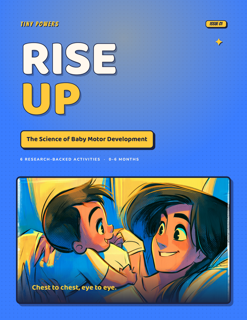 Rise Up guide cover: parent and baby chest to chest, The Science of Baby Motor Development, 0 to 6 months